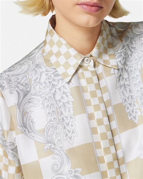 versace womans medusa shirt|Versace contrasto silk shirt.